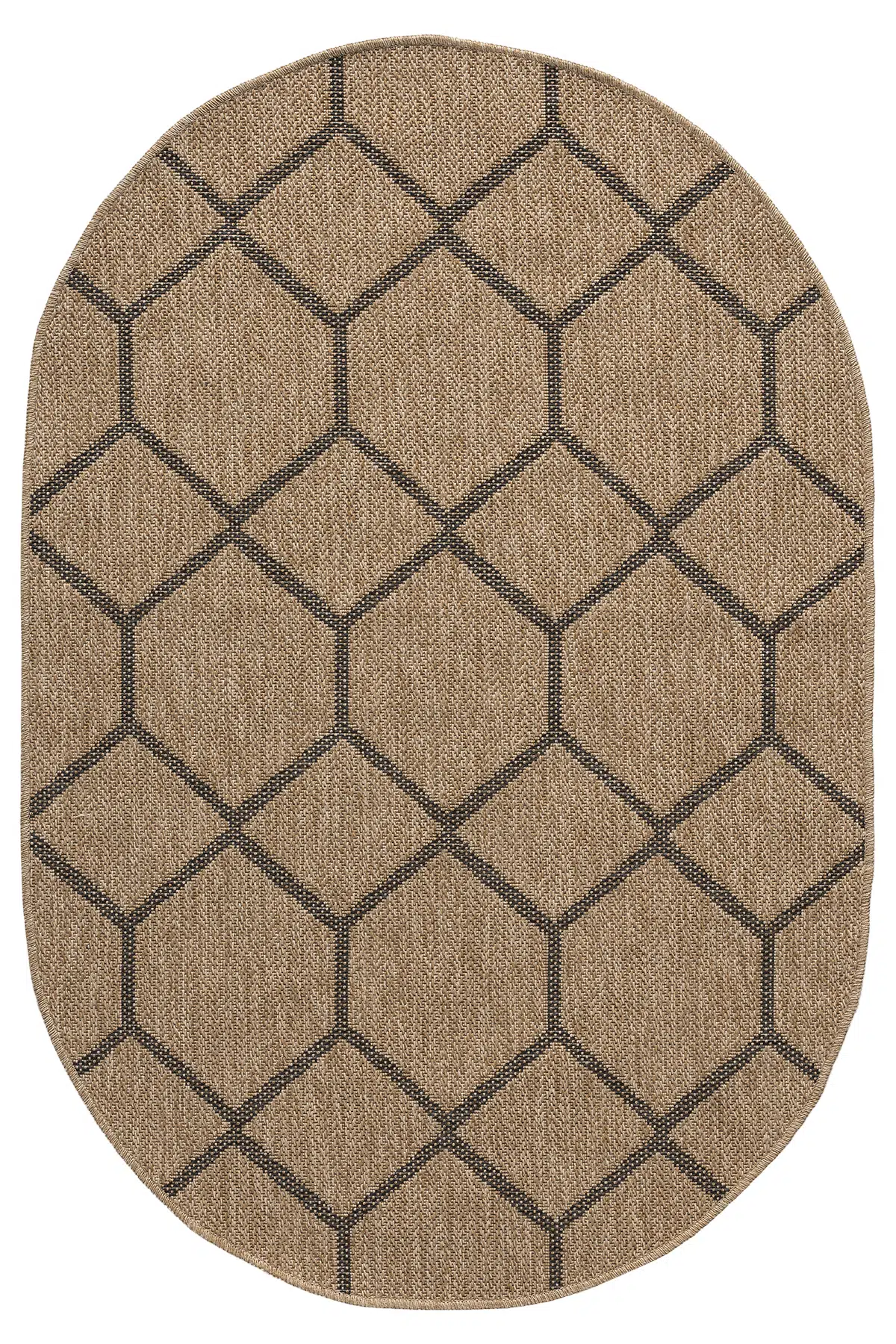  İndia Siyah Oval Halı Salon Oturma Odası Çocuk Odası Yatak Odası Halısı 669