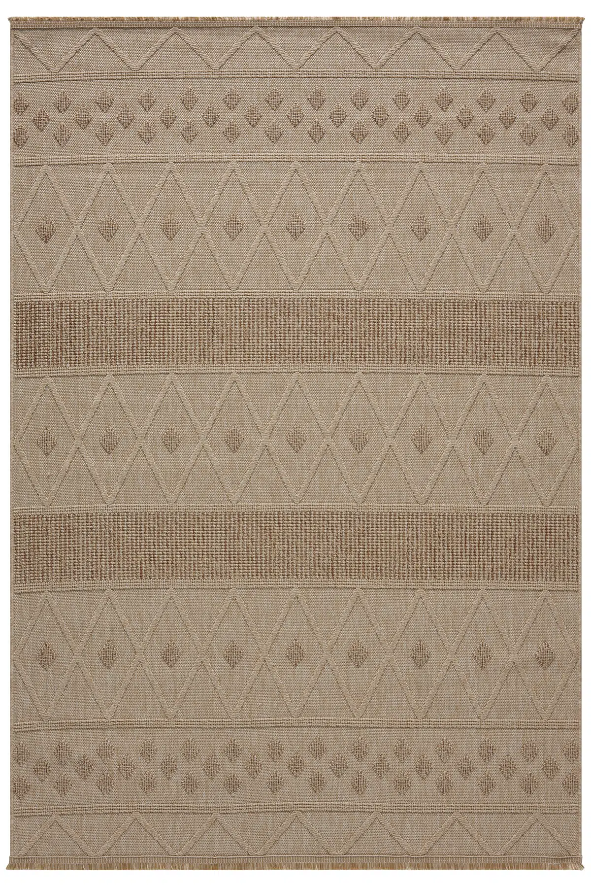 Loopy Bej Kahve Halı Salon Oturma Odası Çocuk Odası Yatak Odası Halısı 620