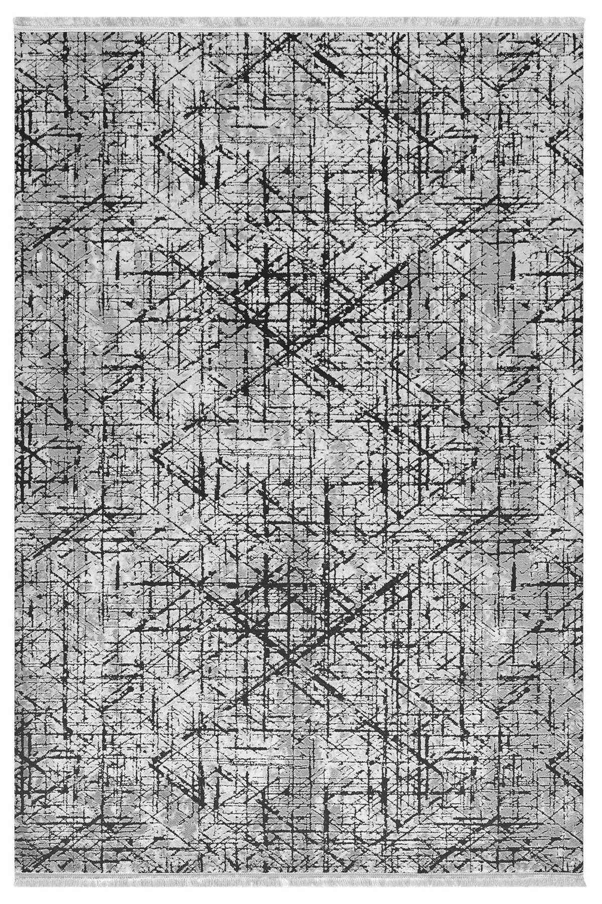 Roma Gri Siyah Halı Akrilik Halı Yumuşak Dokulu Salon Oturma Odası Yatak Odası Halısı 421